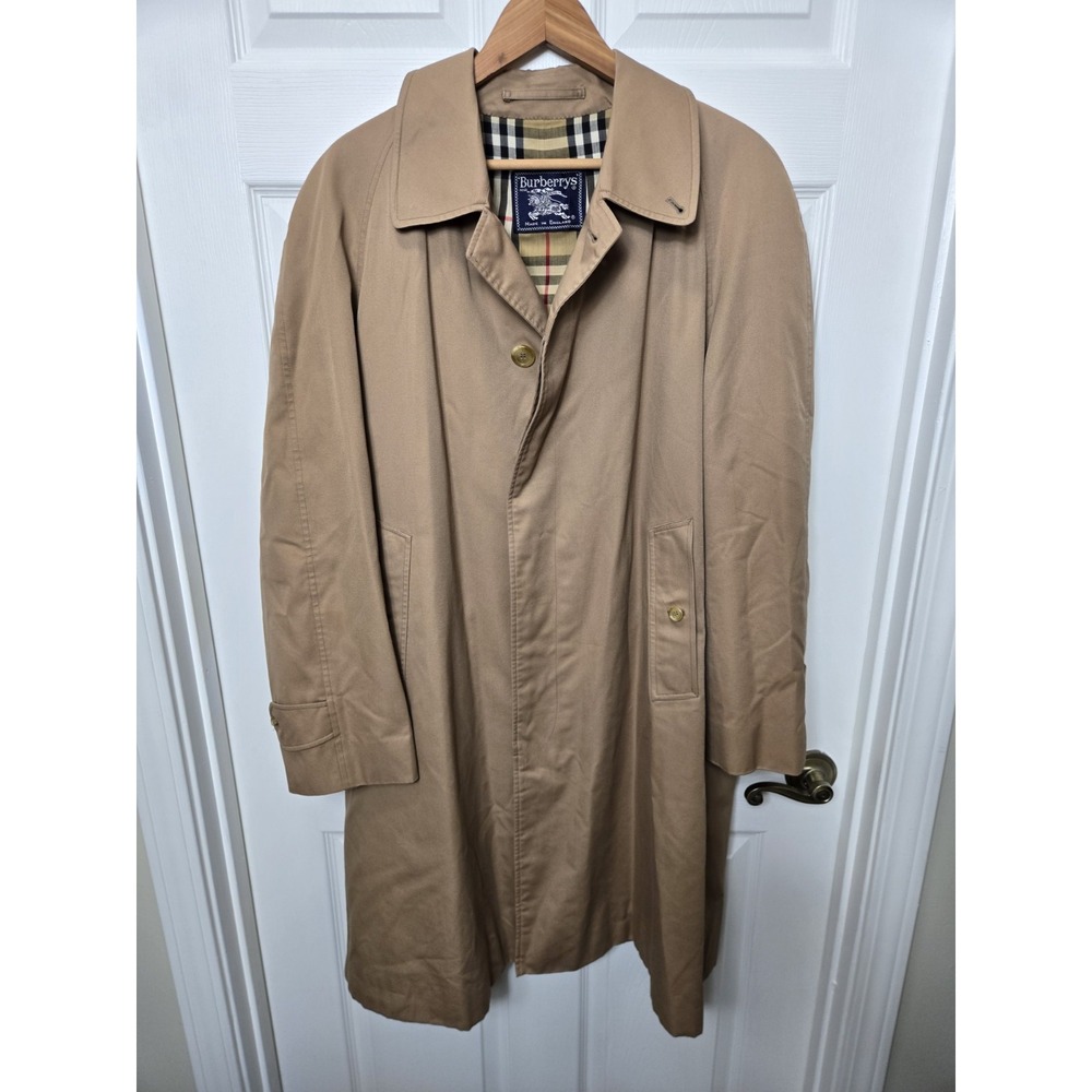 Vintage Burberrys' Nova Check Trench Coat 42 REG Mens Jacket 42R